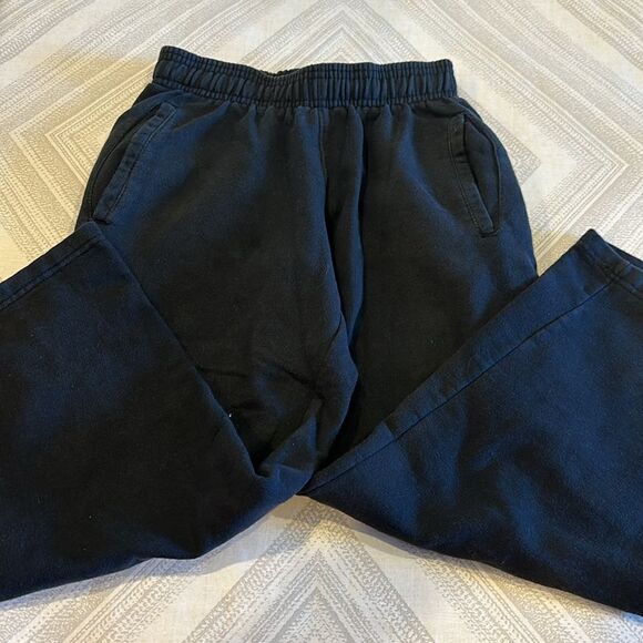 Adidas Boys Black Wide Leg NJ Nets Sweatpants - Picture 2 of 8